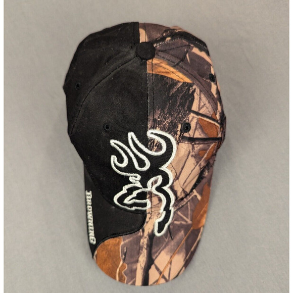Browning Hat Adjustable Camouflage Cap Black One Size Fits All - Picture 6 of 8